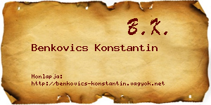 Benkovics Konstantin névjegykártya